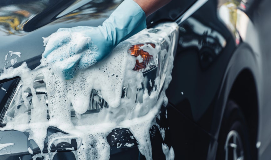 Basic Car Wash Headlights Cleaning